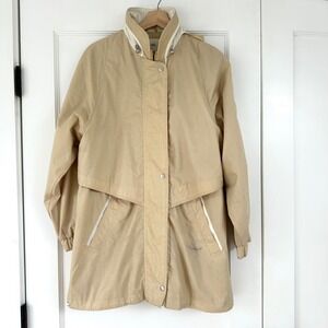 Isabelle Vintage Butter Yellow Hooded‎ Parka Women's Medium Lightweight Jacket